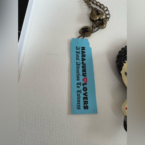 RARE Harajuku Lovers Bronze Gwen Stefani Baby Mirror Pendant Necklace NWT - Picture 5 of 10